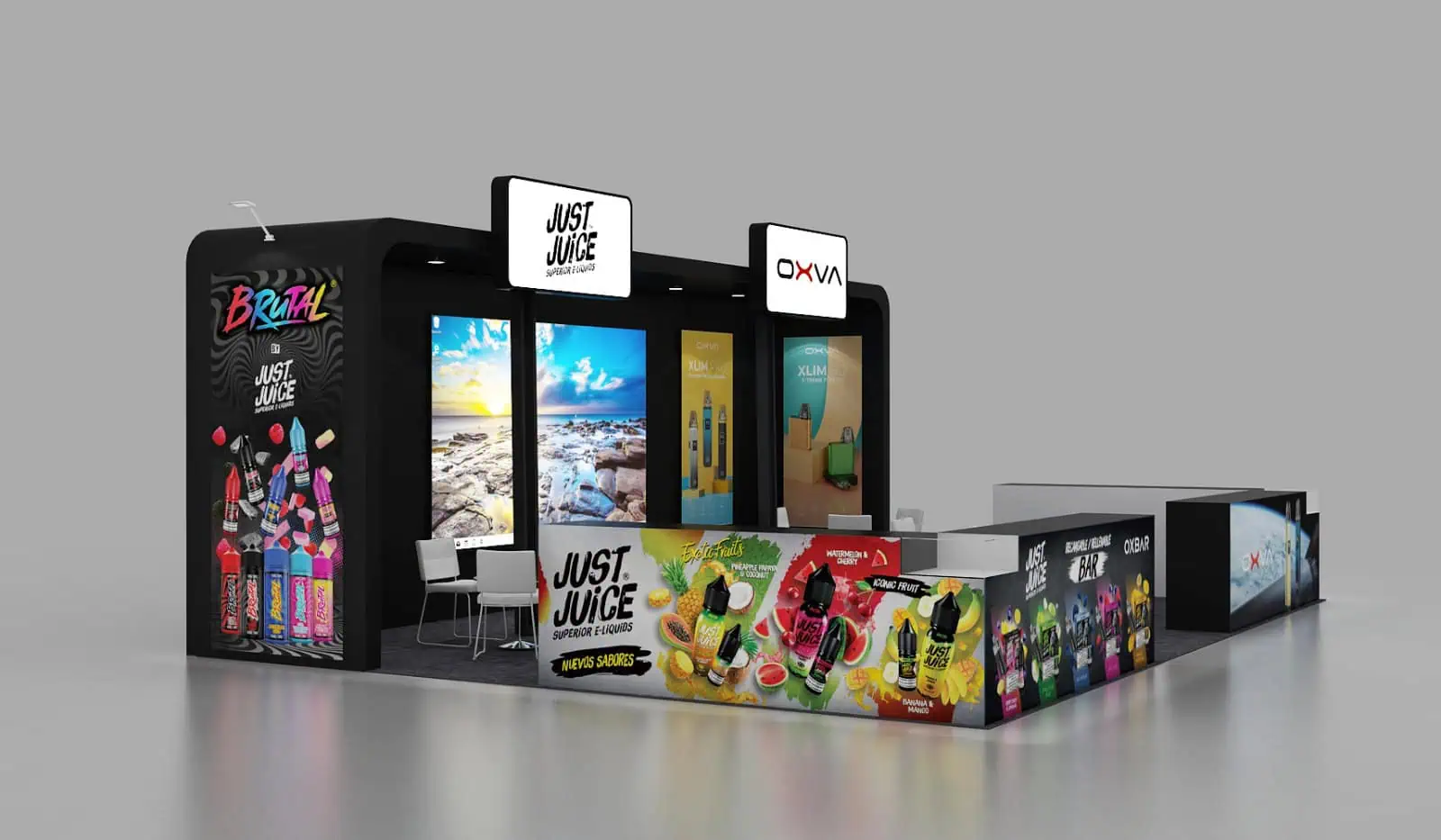 Free Exhibition Stand 3D Rendering Premium 3D Booth Design ADAM EXPO STAND