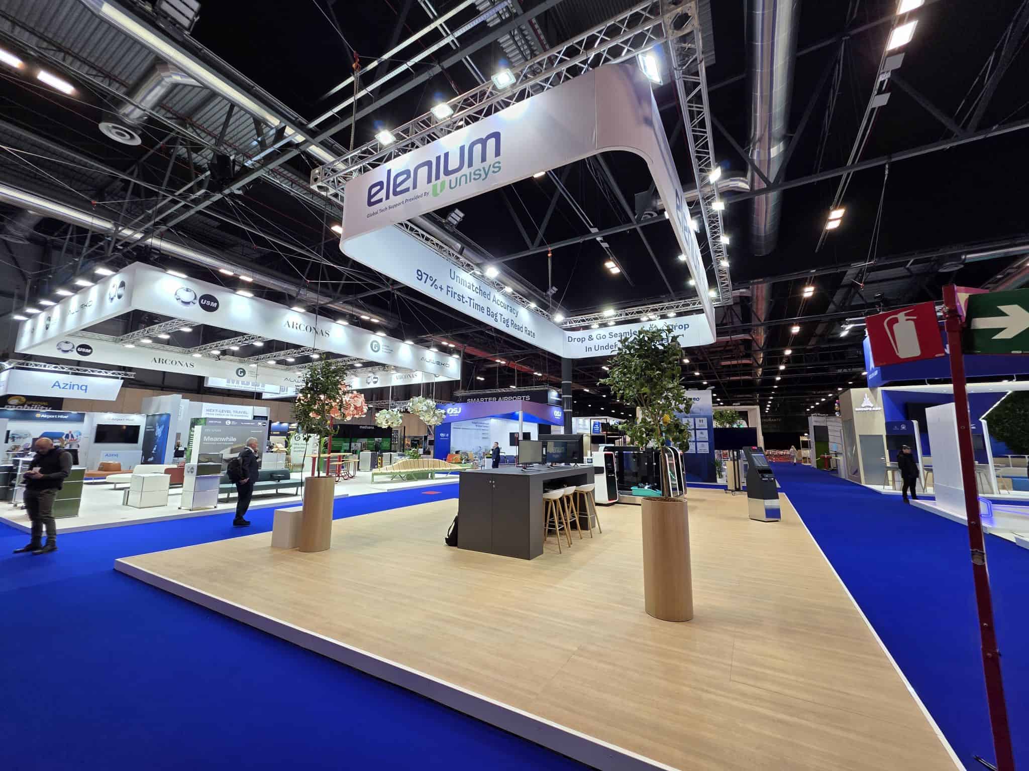 Stand de tecnología aeroportuaria de Elenium en Passenger Terminal Expo