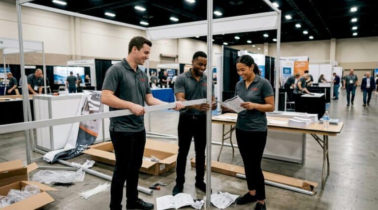 1775796733315 Team assembling trade show booth structure